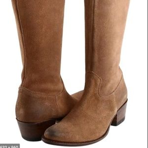SENDRA Camel Brown Oiled Suede Tall Boots